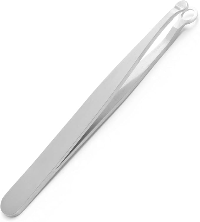 Multicolor Professional Grooming Scissors for Personal Care Facial Hair Removal and Ear Nose Eyebrow Trimming Stainless Steel Fine Straight Tip Scissors 3.9 Inch (Siver Tweezers)