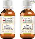 Greenwood Essential Pure Wormwood Essential Oil (Artemisia Absinthium) Steam Distilled (Pack of Two) 15ml X 2 (1 oz)