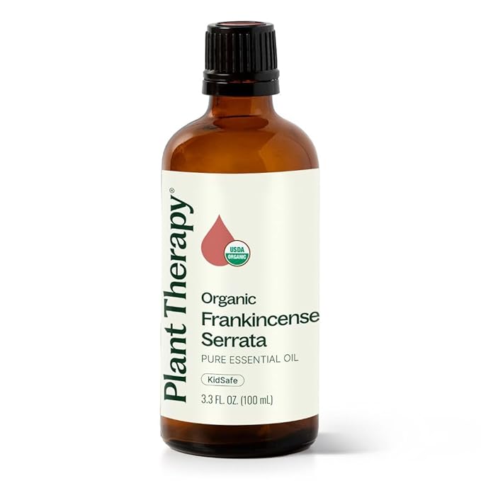 Plant Therapy Organic Frankincense Serrata Essential Oil 100% Pure, USDA Certified Organic, Undiluted, Natural Aromatherapy, Therapeutic Grade 100 mL (3.3 oz)