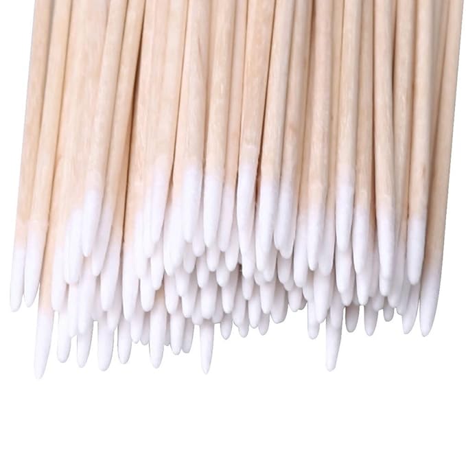 800pcs Pointed Cotton Swabs, 4 inch Precision Microblading Cotton Buds Cotton Sticks Applicator for Eyebrow Tattoo Beauty Make-up Nail Clean, Cosmetic use Wood Handle