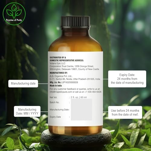 Majestic Pure Tea Tree Essential Oil with Glass Dropper - 2 Fl Oz - 100% Pure and Natural Tea Tree Oil - Premium Grade Essential Oils for Diffuser, Aromatherapy, Soap and Candle Making