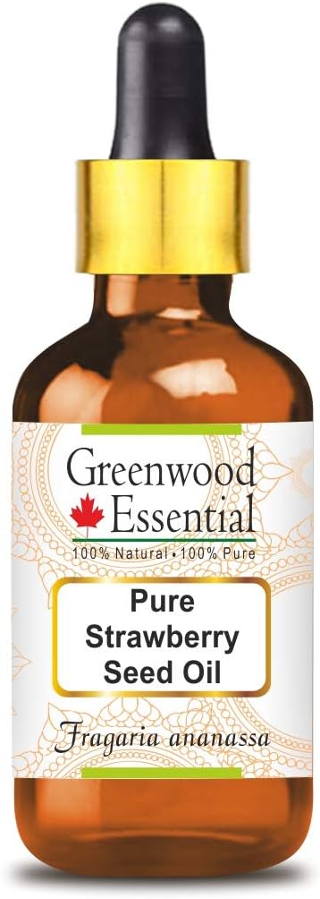 Greenwood Essential Pure Strawberry Seed Oil (Fragaria ananassa) with Glass Dropper 100% Natural Therapeutic Grade 10ml(0.33 oz)
