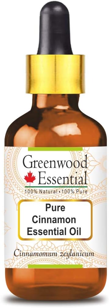Greenwood Essential Pure Cinnamon Essential Oil (Cinnamomum zeylanicum) with Glass Dropper Steam Distilled 50ml (1.69 oz)