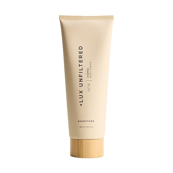 '+ Lux Unfiltered N°14 Sculpting, Firming, & Conditioning Body Cream for Women - Firming Body Lotion with Peptide Blend & Caffeine - Tones, Sculpts, & Hydrates - Vegan & Cruelty Free - Sandstone