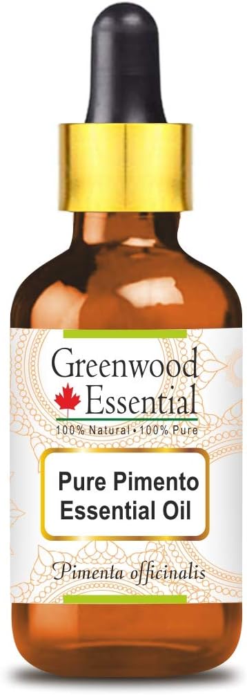 Greenwood Essential Pure Pimento Essential Oil (Pimenta officinalis) with Glass Dropper Steam Distilled 5ml (0.16 oz)