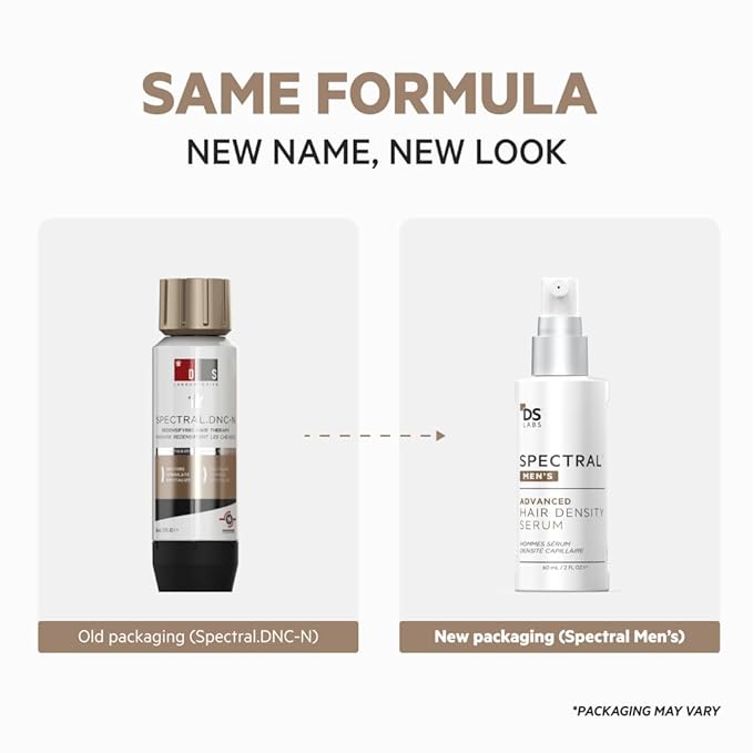 DS Labs Spectral Men’s Hair Density Serum (formerly Spectral.DNC-N), 60mL - Lightweight Leave-In for Fuller Looking, Thicker Looking Hair, Fast Absorbing, Non-Greasy, For All Hair Types