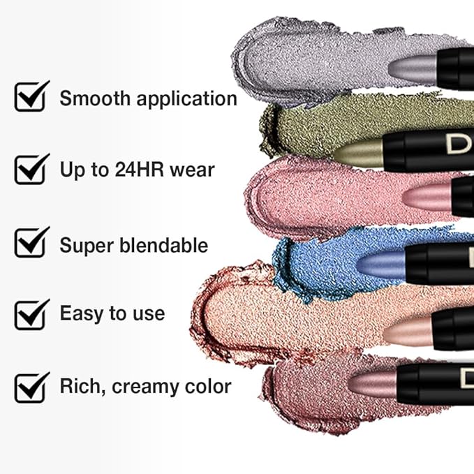 Copper Brown Shimmer Cream Eye Shadow Stick Makeup for Women, Shimmer Eyeliner Pencil Eyeshadow Brightener Stick for Eyes, Waterproof Eyeshadow Applicator Blendable sombras para ojos 73#