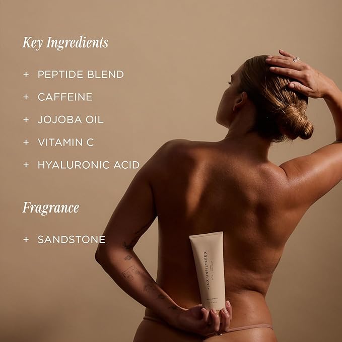 '+ Lux Unfiltered N°14 Sculpting, Firming, & Conditioning Body Cream for Women - Firming Body Lotion with Peptide Blend & Caffeine - Tones, Sculpts, & Hydrates - Vegan & Cruelty Free - Sandstone