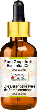 Greenwood Essential Pure Grapefruit Essential Oil (Citrus paradisi) with Glass Dropper Steam Distilled 50ml (1.69 oz)