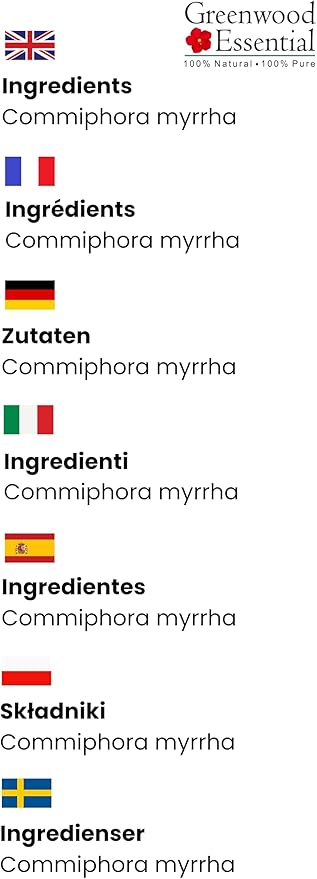 Greenwood Essential Pure Myrrh Essential Oil (Commiphora myrrha) with Glass Dropper 100ml (3.38 oz)