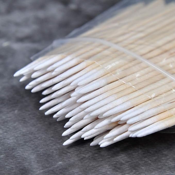 800pcs Pointed Cotton Swabs, 4 inch Precision Microblading Cotton Buds Cotton Sticks Applicator for Eyebrow Tattoo Beauty Make-up Nail Clean, Cosmetic use Wood Handle