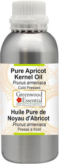 Greenwood Essential Pure Apricot Kernel Oil (Prunus armeniaca) Cold Pressed 300ml (10 oz)