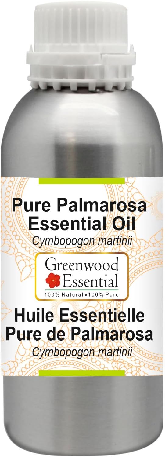 Greenwood Essential Pure Palmarosa Essential Oil (Cymbopogon martinii) Steam Distilled 1250ml (42.2 oz)