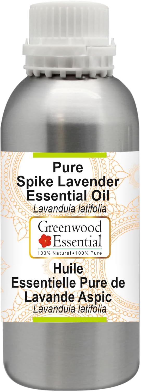Greenwood Essential Pure Spike Lavender Essential Oil (Lavandula latifolia) Steam Distilled 300ml (10.1 oz)