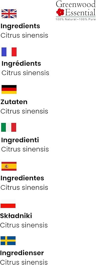 Greenwood Essential Pure Orange Essential Oil (Citrus sinensis) Steam Distilled 15ml (0.50 oz)