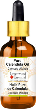 Greenwood Essential Pure Calendula Oil (Calendula officinalis) with Glass Dropper Premium Therapeutic Grade for Hair, Skin & Aromatherapy 10ml(0.33 oz)