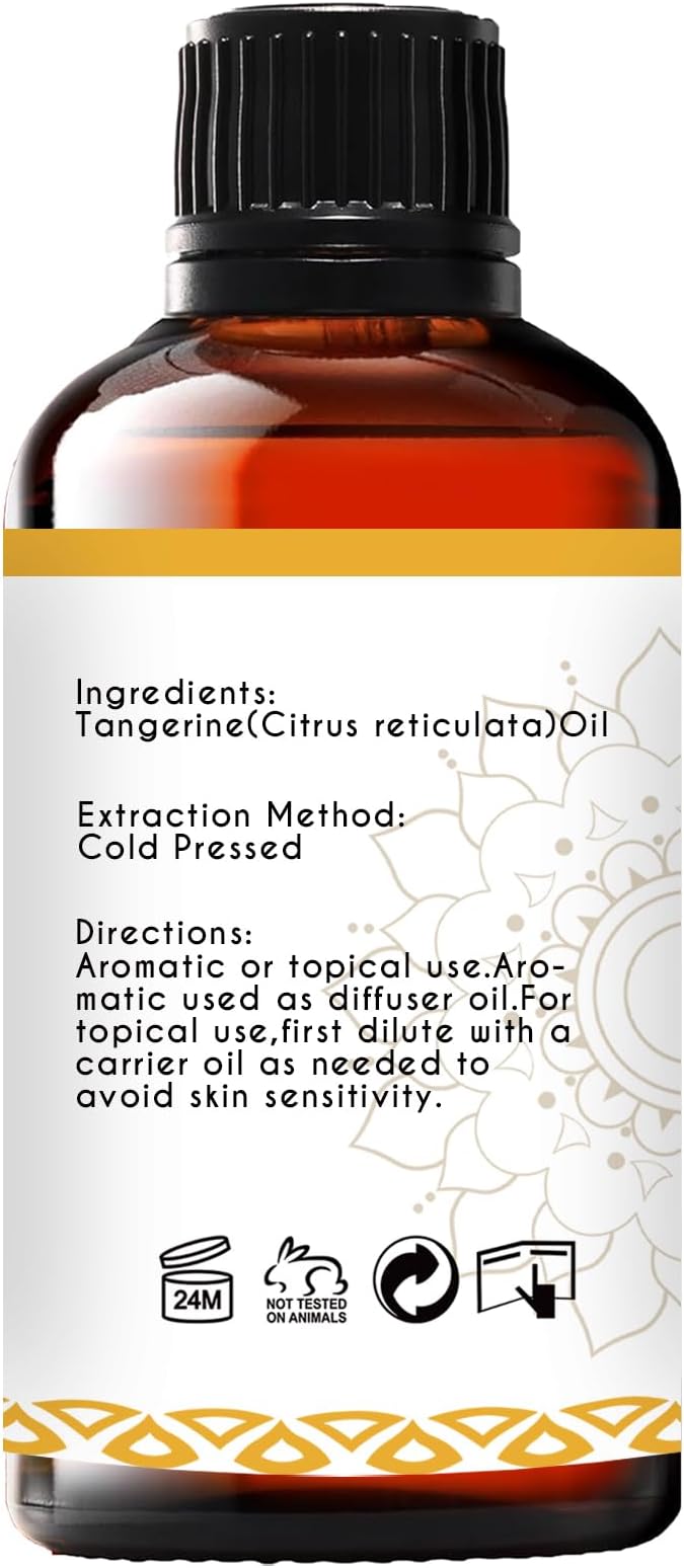 Tangerine Essential Oil Pure Organic for Diffuser Candle Making Skin Hair - 1 Oz