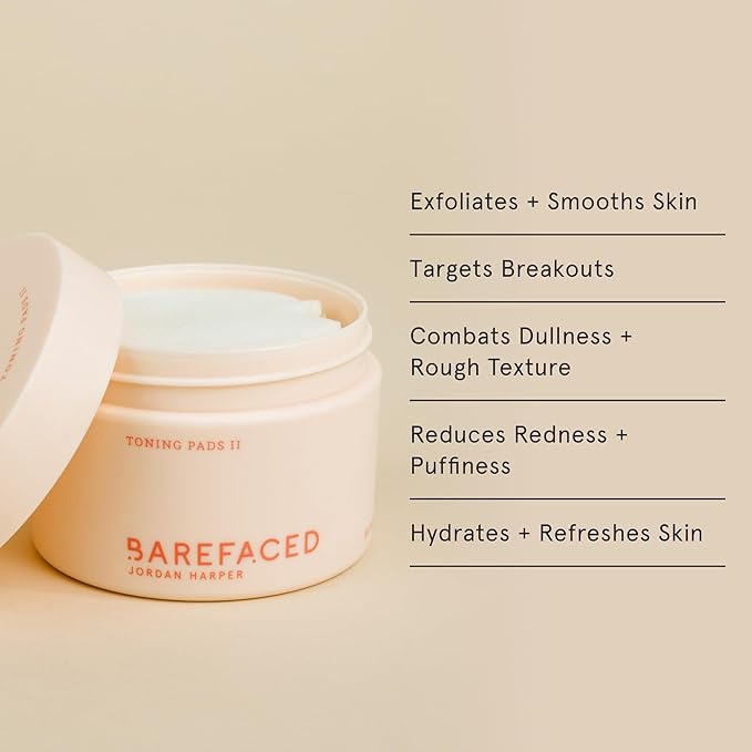 Barefaced Clear Skin Duo - Toning Pads & Toning Pads II - Renew, Resurface and Clear Dull, Dry or Acne-Prone Skin