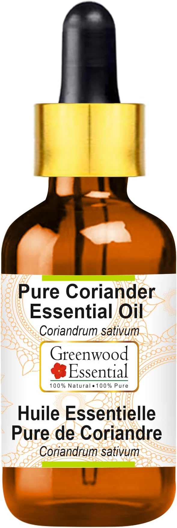 Greenwood Essential Coriander Essential Oil (Coriandrum sativum) with Glass Dropper | Pure | Non-Sticky | Non-Greasy | Lightweight | Men & Women | All Skin Types | Steam Distilled 30ml (1 oz)