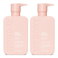 MONDAY HAIRCARE Curl Define Shampoo + Conditioner Set (2 Count) 12 oz Each Nourishes Curls, Tames Frizz, Coconut Oil and Shea Butter Enhance Shine, 100% Recyclable Bottle