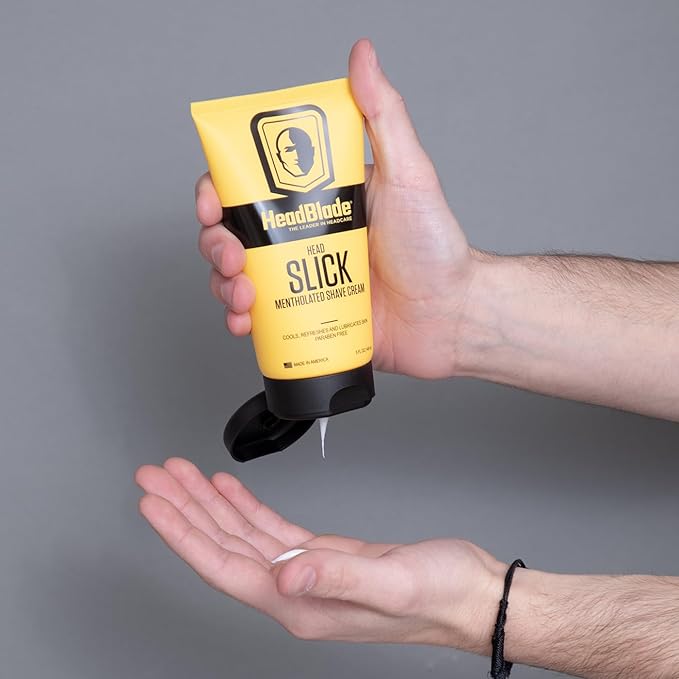 HeadBlade HeadSlick Shave Cream 5 oz for Smooth Head shaving for Bald Men, Helps with Irritation, Redness, & Razor Burn