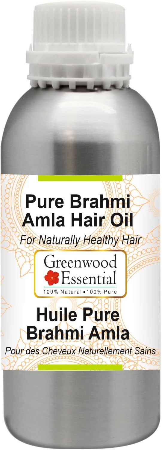 Greenwood Essential Pure Brahmi Amla (Emblica officinalis) Hair Oil Premium Therapeutic Grade for Hair, Skin & Aromatherapy 1250ml (42 oz)