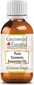 Greenwood Essential Turmeric Essential Oil (Curcuma Longa) Pure | Non-Sticky | Non-Greasy | Lightweight | Men & Women | All Skin Types | Steam Distilled 30ml (1 oz)