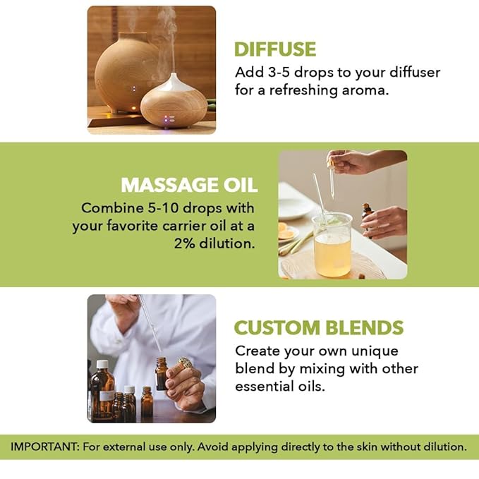 Majestic Pure Lemongrass Essential Oil with Glass Dropper - 3.4 Fl Oz - 100% Pure and Natural Lemongrass Oil - Premium Grade Essential Oils for Diffuser, Aromatherapy, Soap and Candle Making