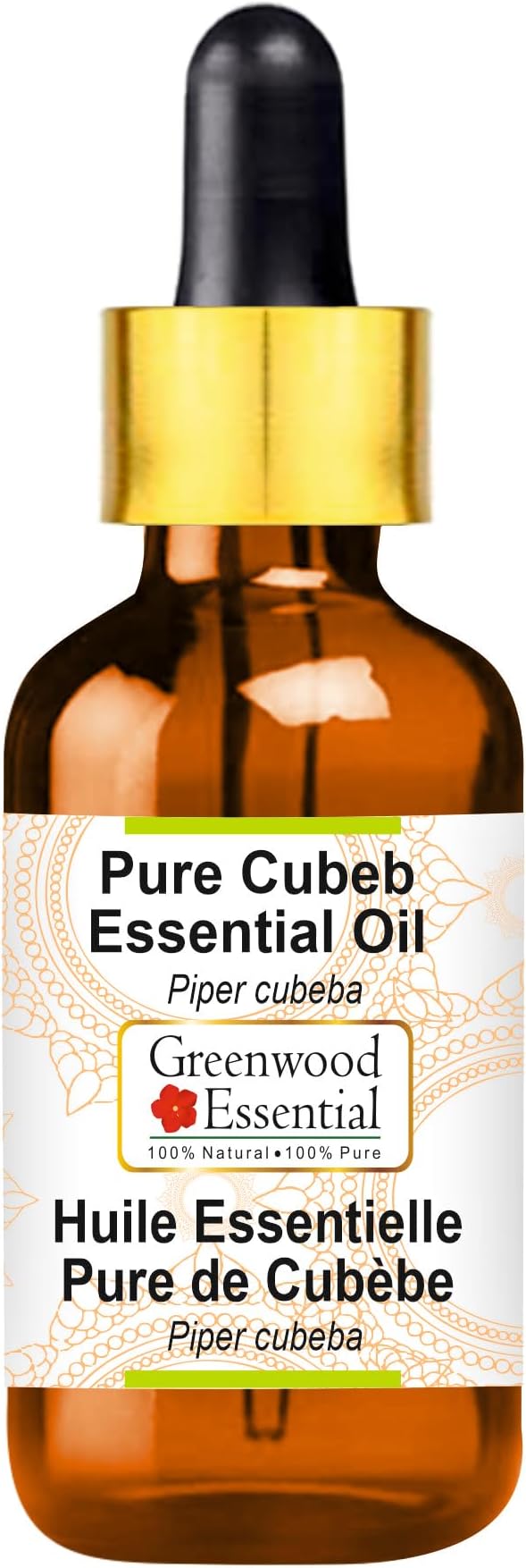 Greenwood Essential Cubeb Essential Oil (Piper cubeba) with Glass Dropper | Pure | Non-Sticky | Non-Greasy | Lightweight | Men & Women | All Skin Types | Steam Distilled 5ml (0.16 oz)