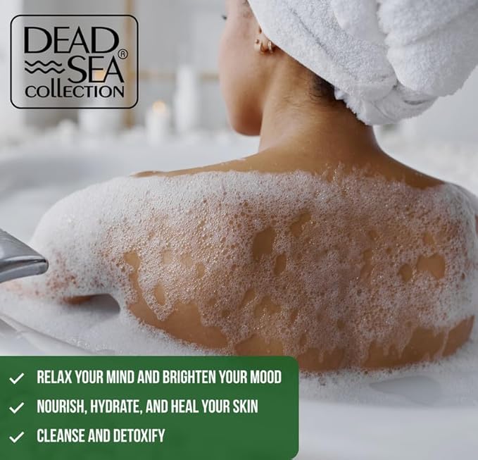 Dead Sea Collection Hemp & Coconut Lime Bubble Bath for Women and Men with Pure Minerals - Nourishing and Moisturizing Skin - 33.8 Fl. Oz