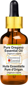 Greenwood Essential Oregano Essential Oil (Origanum vulgare) with Glass Dropper | Pure | Non-Sticky | Non-Greasy | Lightweight | Men & Women | All Skin Types | Steam Distilled 15ml (0.50 oz)