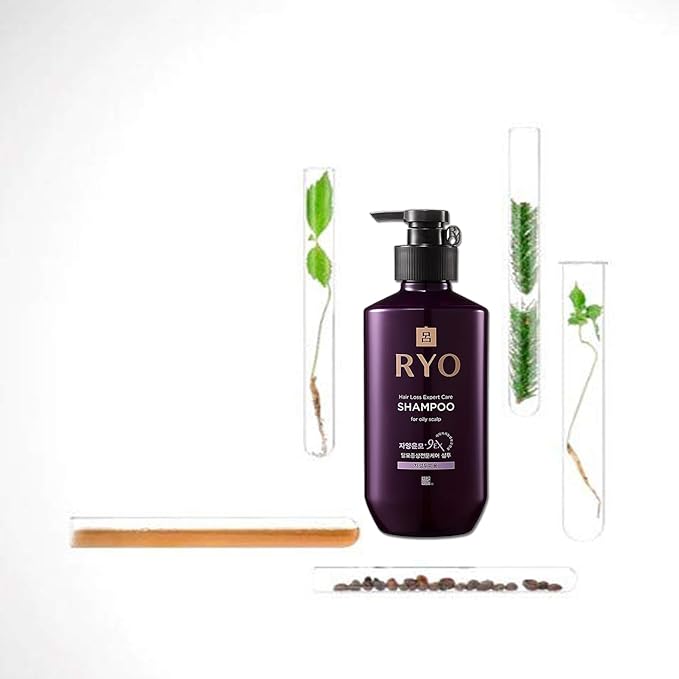 RYO Hair Strength Expert Care Shampoo for Oily Scalp, Moisturizing and Relieving Itchiness for Dryness, Hair Strengthening, Sebum Control, 13.53 Fl Oz.