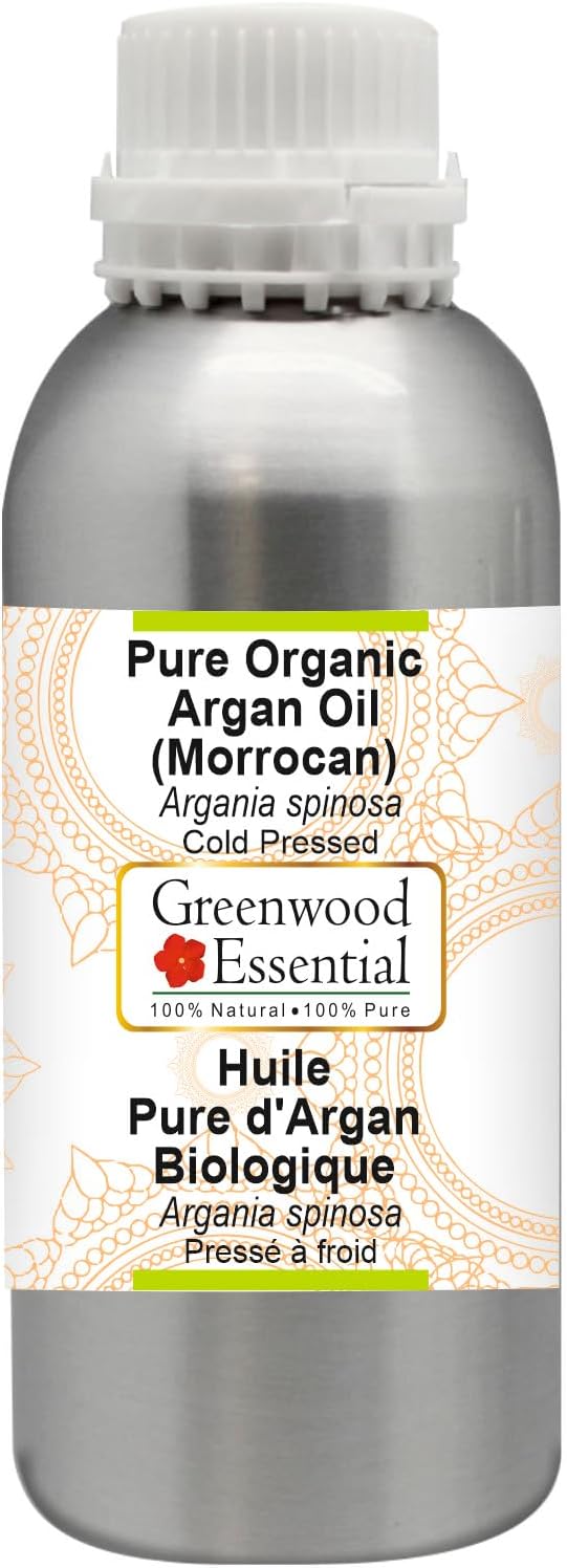 Greenwood Essential Pure Organic Argan (Moroccan) Oil (Argania spinosa) Cold Pressed 1250ml (42 oz)