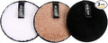 Vtrem 3 Colors Reusable Makeup Remover Pads Washable Double-Side Face Eye Lip Remover Pads Multi-Function Microfiber Soft Facial Cleaning Puffs Towels for All Skin, Black/White/Coffee