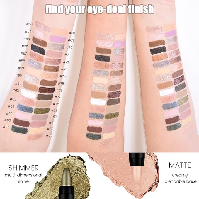 Copper Brown Shimmer Cream Eye Shadow Stick Makeup for Women, Shimmer Eyeliner Pencil Eyeshadow Brightener Stick for Eyes, Waterproof Eyeshadow Applicator Blendable sombras para ojos 73#