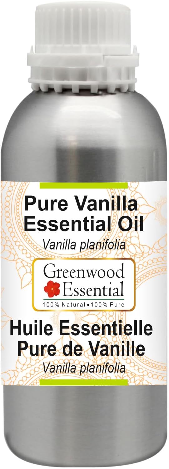 Greenwood Essential Pure Vanilla Essential Oil (Vanilla planifolia) Steam Distilled 1250ml (42.2 oz)