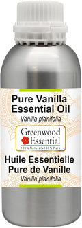 Greenwood Essential Pure Vanilla Essential Oil (Vanilla planifolia) Steam Distilled 1250ml (42.2 oz)