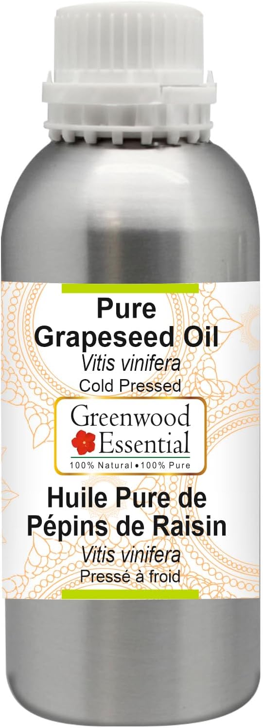 Greenwood Essential Pure Grapeseed Oil (Vitis vinifera) Cold Pressed 300ml (10 oz)