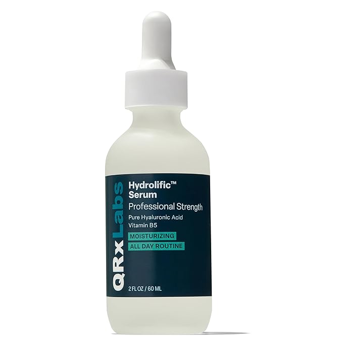 QRxLabs Hyaluronic Acid Serum with Vitamin B5-2 Fl Oz Hydrolific Serum - Deep Hydration & Superior Absorption - Chemical Peel Neutralizer - Paraben-Free & Cruelty-Free Beauty