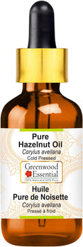 Greenwood Essential Pure Hazelnut Oil (Corylus avellana) with Glass Dropper Cold Pressed 100ml (3.38 oz)