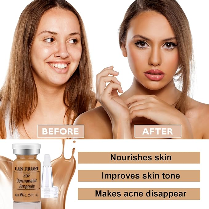 TRESSON BB Facial Glow Serum Starter Kit Hyaluronic Acid Essence Foundation Skin Care Kit 0.27oz 12 Vials, Combined With Niacinamide and Peptides To Skin Tone Anti-Aging Foundation Light Rose