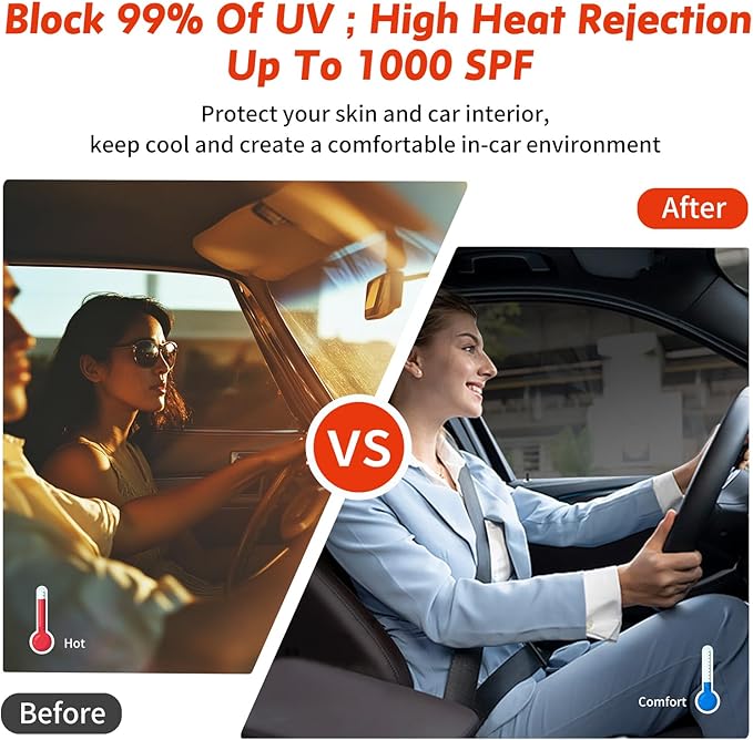 Ceramic Nano Ceramic Window Tint for Cars, Automotive Auto Car Window Tint Film for Car Privacy Film, VLT 15% Percent, Blocks UV/IR Rays, Heat/Glare, 30in-15ft