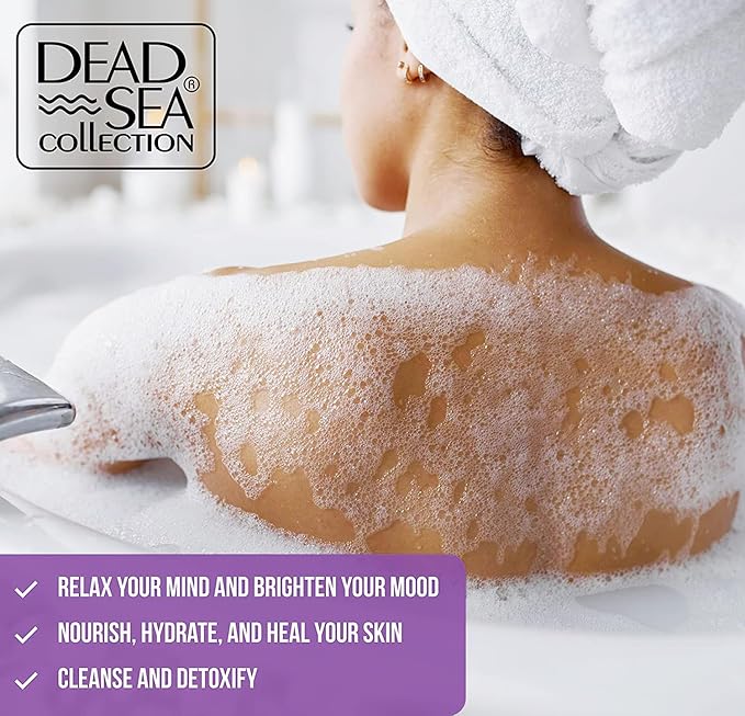 Dead Sea Collection Bubble Bath with Lavender for Women and Men - Lavender Oil and Pure Dead Sea Minerals - Nourishing and Moisturizing Skin - Pack of 2 (67.6 fl.oz)