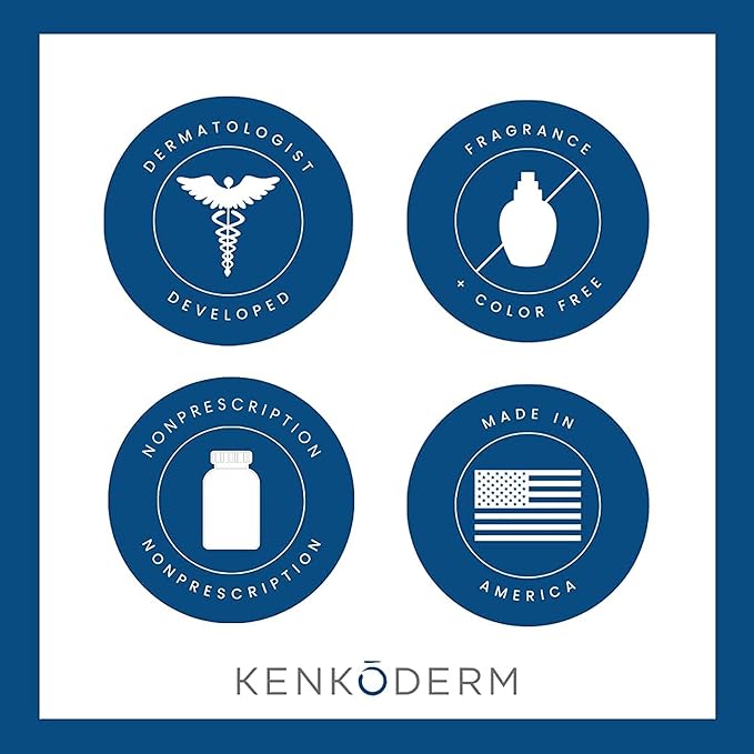 Kenkoderm Psoriasis Conditioner for Sensitive Hair & Skin with 3 Percent Salicylic Acid, Anti-Dandruff Deep Moisturizer for Itchy or Dry Scalp Relief, Color & Fragrance Free, 8-Ounce Tube