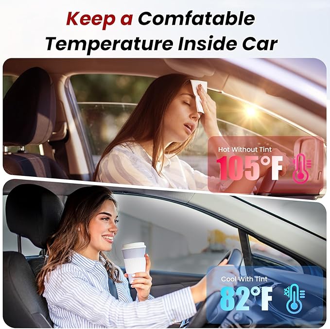 Car Window Tint, 2 PLY 5% VLT Premium Carbon HD Window Roll for Car, Home 36" in x 100'Ft Automotive Car Tint Privacy Film with Strength Adhesive, Blocks UV/IR Rays, Reduce Heat & Glare