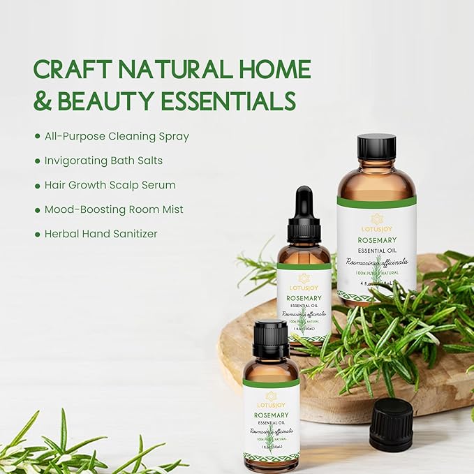 Rosemary Oil for Hair Growth Organic 1 Oz - 100% Pure Rosemary Essential Oil- 30ml