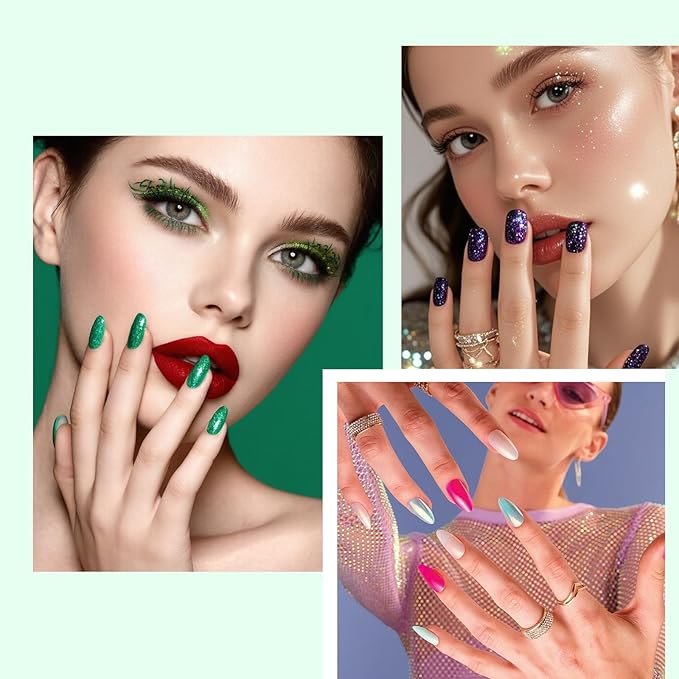 Acrylic Nail Brush Size #16, 100% Pure Kolinsky Nail Art Brushes for Acrylic Application, Sturdy Starry Handle Oval Shaped Nail Design Tools for Professional Manicure DIY, Green