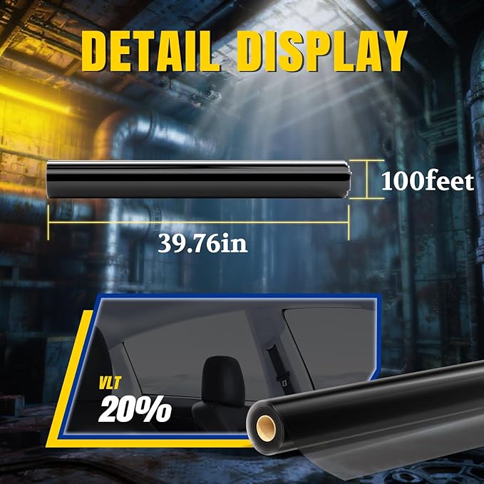 ARANA Nano Ceramic Car Window Tint Film 20% VLT, 20 Percent Window Tint Roll 40" x100'Ft, Automotive Window Tint for Privacy FilmHeat & UV Blocking, Privacy Anti-Glare, Scratch & Explosion Proof