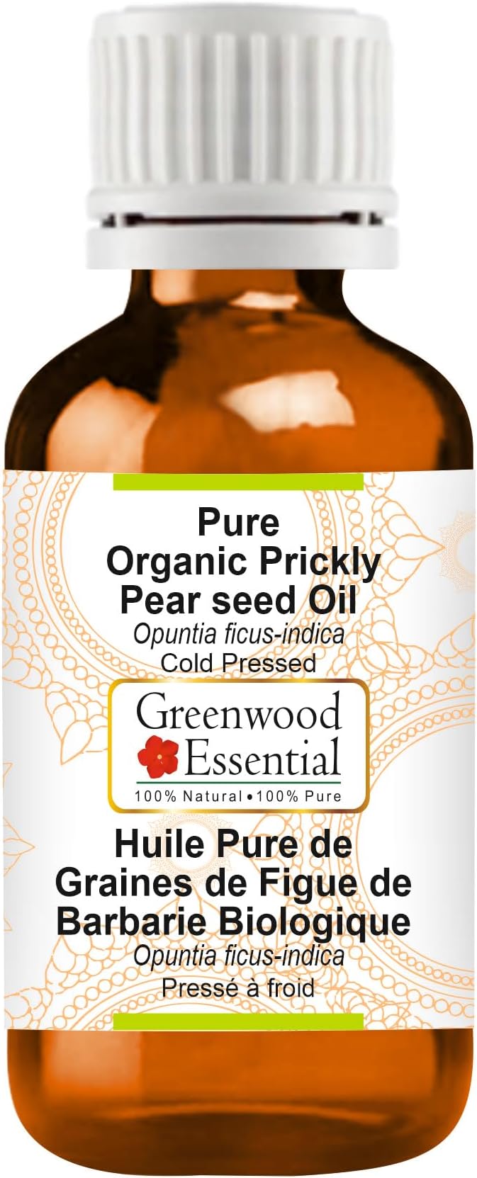 Greenwood Essential Pure Organic Prickly Pear Seed Oil (Opuntia ficus-Indica) Natural Therapeutic Grade 5ml (0.16 oz)