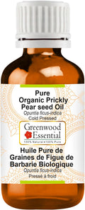Greenwood Essential Pure Organic Prickly Pear Seed Oil (Opuntia ficus-Indica) Natural Therapeutic Grade 5ml (0.16 oz)